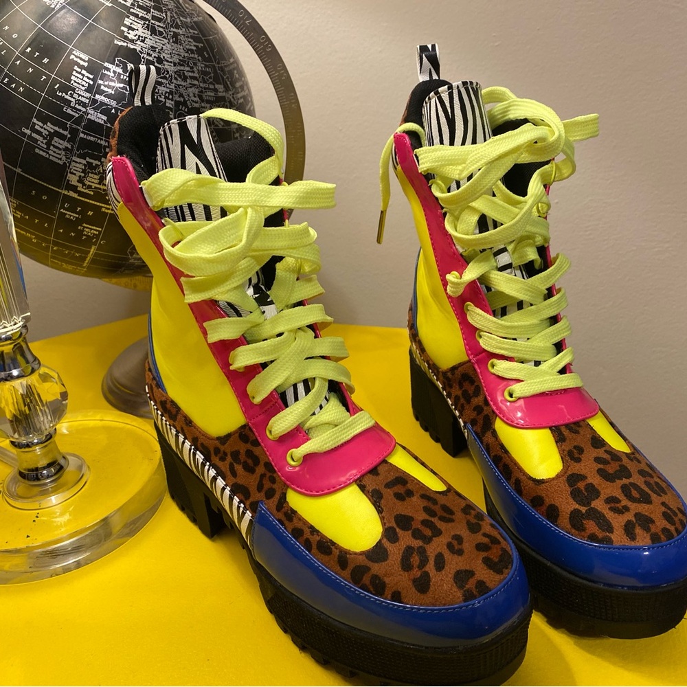 Multicolored Combat Boot